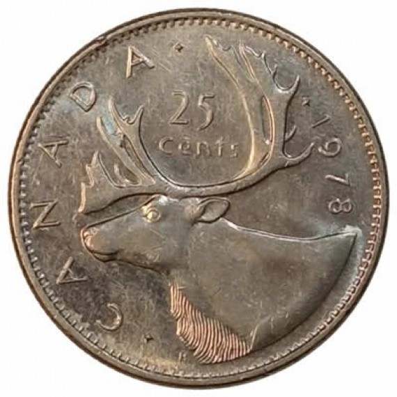 Moeda 25 centavos - Canada - 1978