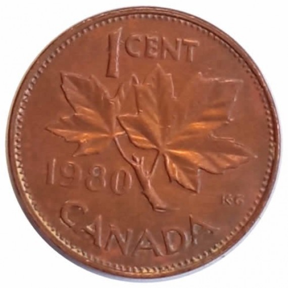 Moeda 1 cêntimo - Canada - 1980