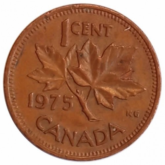 Moeda 1 cêntimo - Canada - 1975