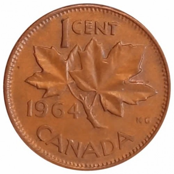 Moeda 1 cêntimo - Canada - 1964