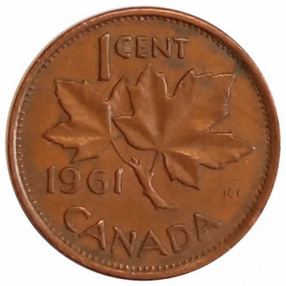 Moeda 1 cêntimo - Canada - 1961