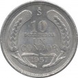 Moeda 10 pesos - Chile - 1957