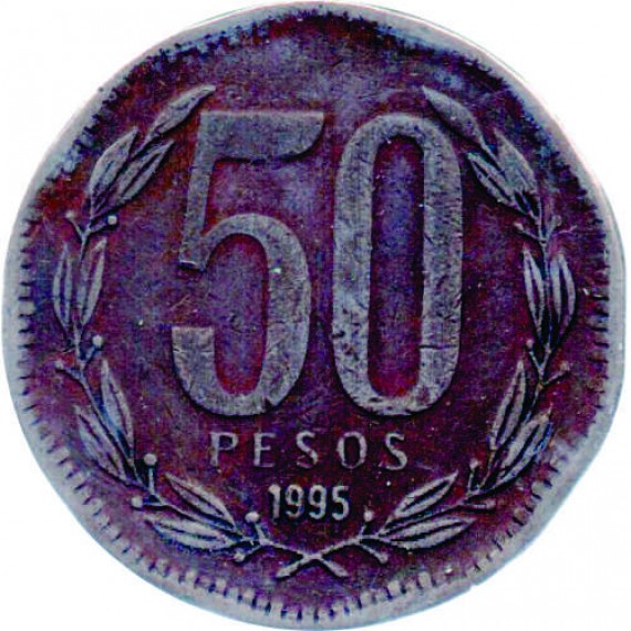 Moeda 50 pesos - Chile - 1995