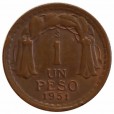 Moeda 1 peso - chile - 1951