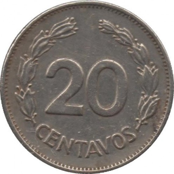 Moeda 20 centavos - Equador - 1972