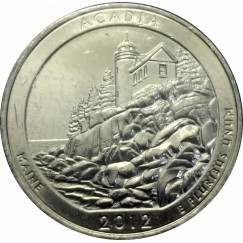 Moeda 0,25 Dolar - EUA - Parks Acadia - 2012 P