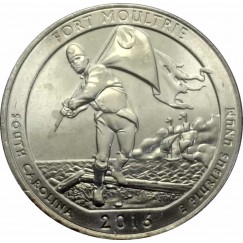 Moeda 0,25 Dolar - EUA - Parks Fort Moultrie 2016 D