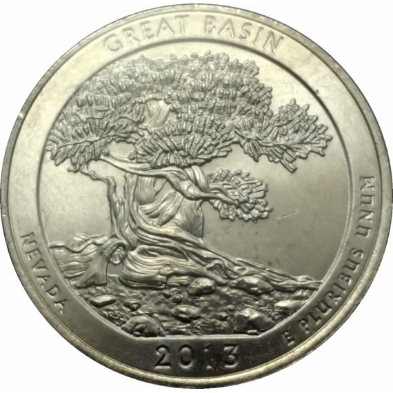 Moeda 0,25 Dolar - EUA - Parks Great Basin - 2013 P