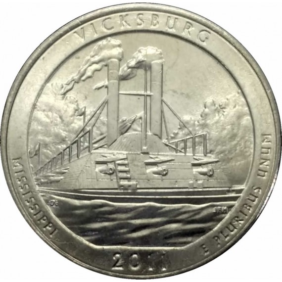 Moeda 0,25 Dolar - EUA - Parks Vicksburg - 2011 P