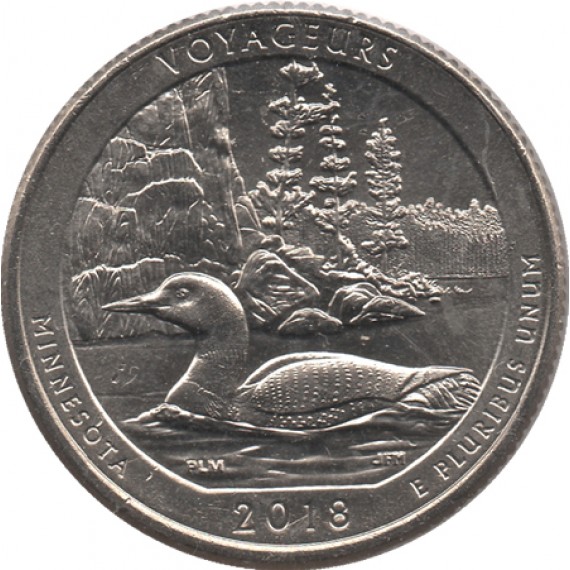 Moeda 0,25 Quarter Dolar - EUA - Voyageurs 2018-P