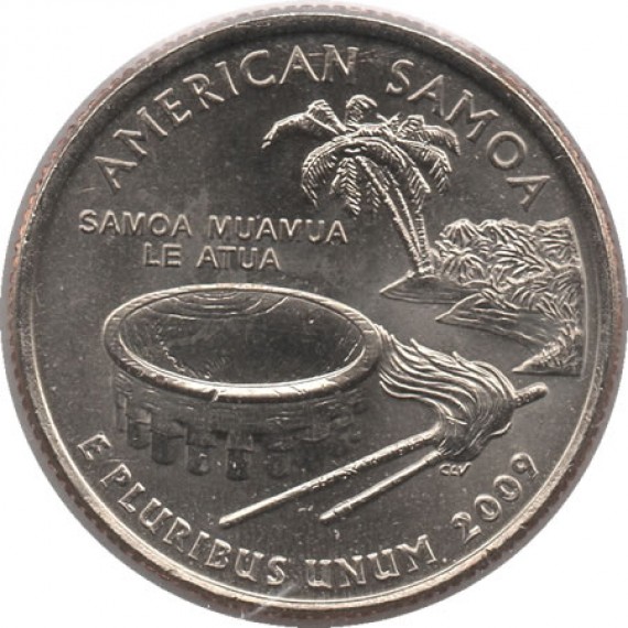 Moeda 0,25 Quarter Dolar - EUA - American Samoa 2009-P