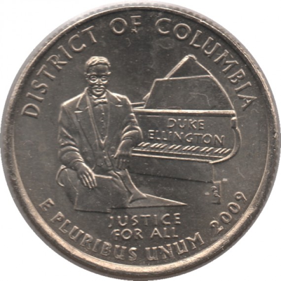 Moeda 0,25 Quarter Dolar - EUA - District of Columbia 2009-P