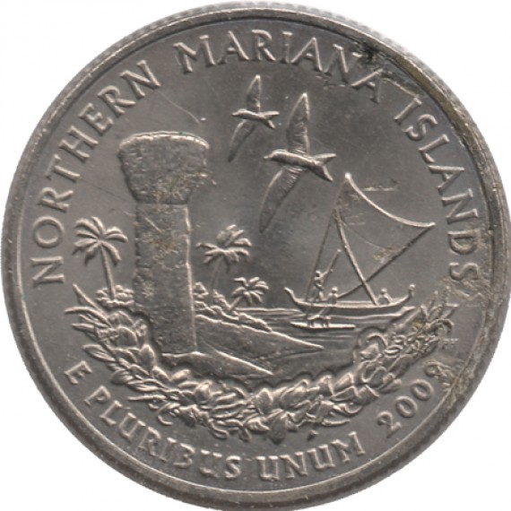 Moeda 0,25 Quarter Dolar - EUA - Northern Mariana Islands 2009-D