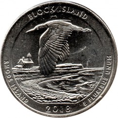  0,25 Quarter Dolar - EUA - Block Island 2018-D