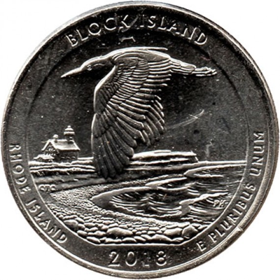 0,25 Quarter Dolar - EUA - Block Island 2018-D