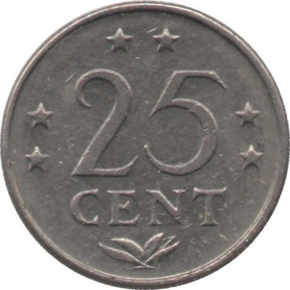 Moeda 25 centimos - Antilhas Holandesas - 1971