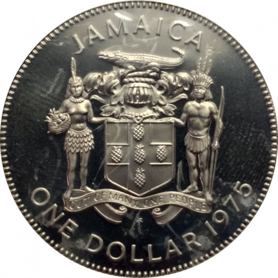 Moeda 1 dolar - Jamaica - 1975
