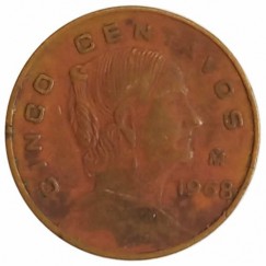 Moeda 5 centavos - Mexico - 1968