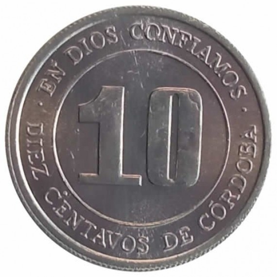 Moeda 10 centavos - Nicarágua - 1974