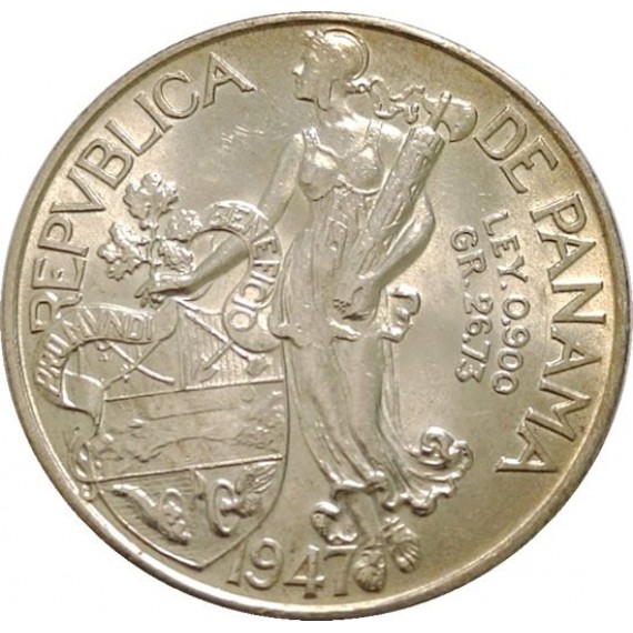 Moeda 1 balboa - Panama - 1947