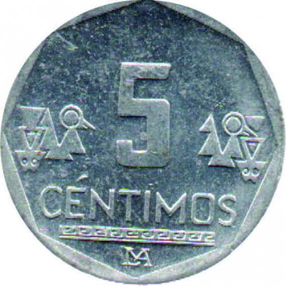 Moeda 5 centavos - Peru - 2015