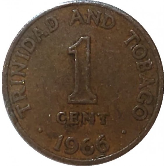 Moeda 1 centimo - Trinidad e Tobago - 1966