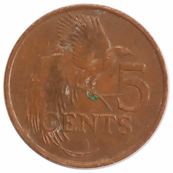 Moeda 5 cêntimos - Trinidad e Tobago - 1976