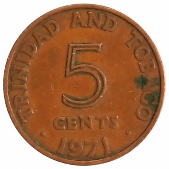 Moeda 5 cêntimos - Trinidad e Tobago - 1971