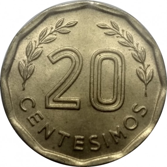 Moeda 20 centavos de pesos - Uruguai - 1981