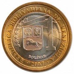 Moeda 1 Bolivar  - Venezuela - 2007 fc
