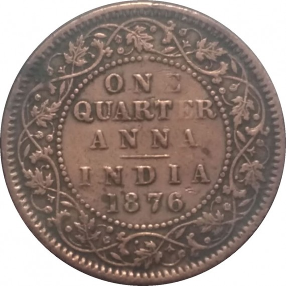 Moeda 1/4 anna - India - 1876
