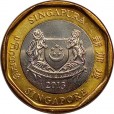 Moeda 1 dolar - Singapura - 2013