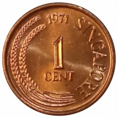Moeda 1 centimo - Singapura - 1971