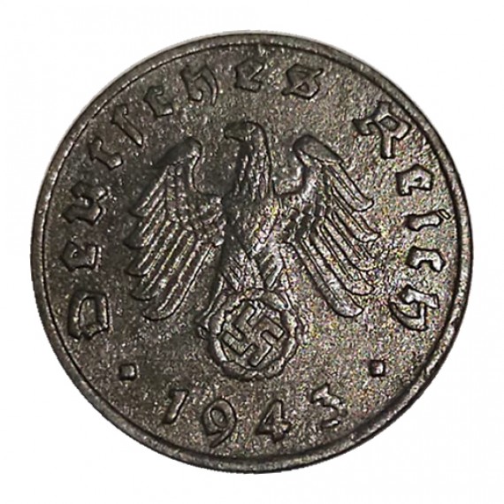 Moeda 1 reichspfennig - Alemanha 3º Reich - 1943 E (A)