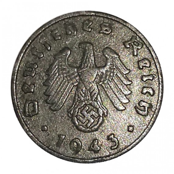Moeda 1 reichspfennig - Alemanha 3º Reich - 1943 A