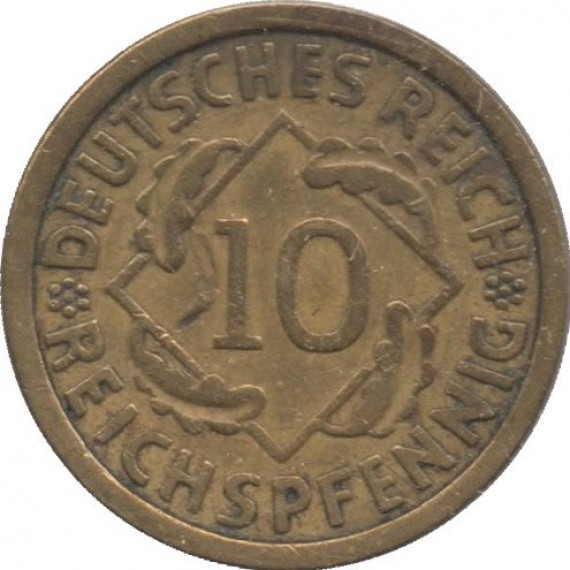 Moeda 10 reichspfennig - Alemanha - 1929 A
