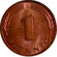 Moeda 1 pfennig - Alemanha - 1991