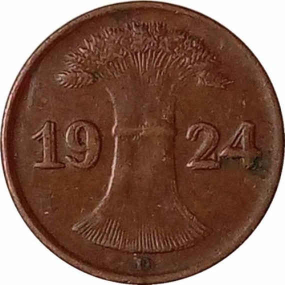Moeda 1 rentenpfennig - Alemanha - 1924 D
