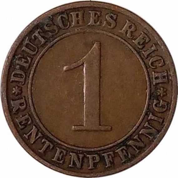 Moeda 1 rentenpfennig - Alemanha - 1924 F