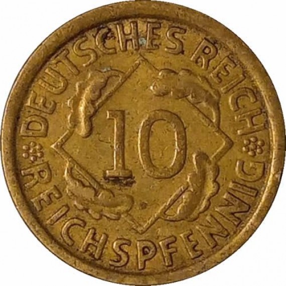 Moeda 10 reichspfennig - Alemanha - 1935 A