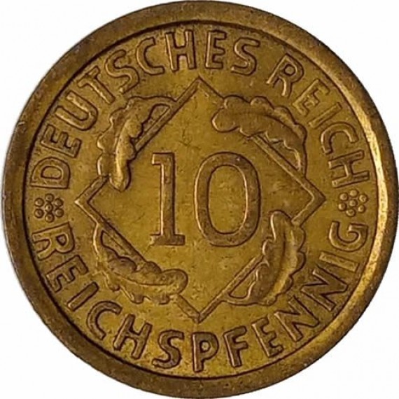 Moeda 10 reichspfennig - Alemanha - 1935 J