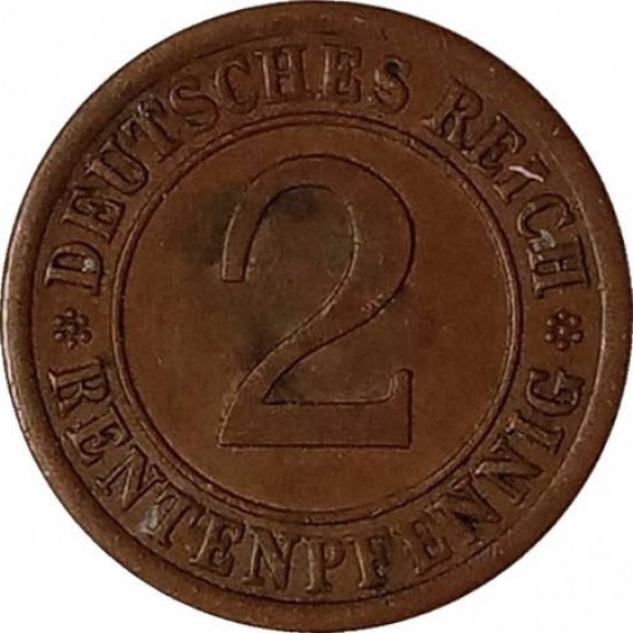 Moeda 2 rentenpfennig - Alemanha - 1923 A