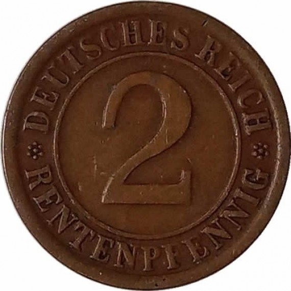 Moeda 2 rentenpfennig - Alemanha - 1924 A