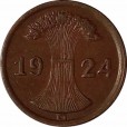 Moeda 2 reichspfennig - Alemanha - 1924 G