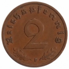 Moeda 2 reichspfennig - Alemanha - 1938 F