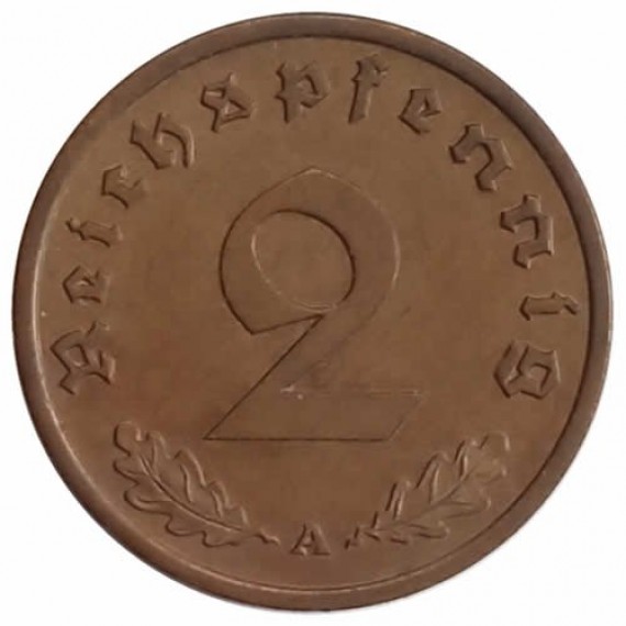 Moeda 2 reichspfennig - Alemanha - 1939 A