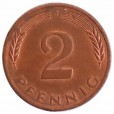 Moeda 2 pfennig - Alemanha - 1980 J