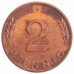 Moeda 2 pfennig - Alemanha - 1977 G