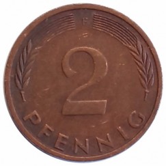 Moeda 2 pfennig - Alemanha - 1976 F