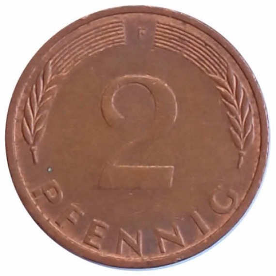 Moeda 2 pfennig - Alemanha - 1973 F